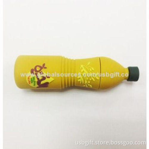 USB Disk, 2GB, PVC Material, Customized Bottle Shape, Promotional Gift
